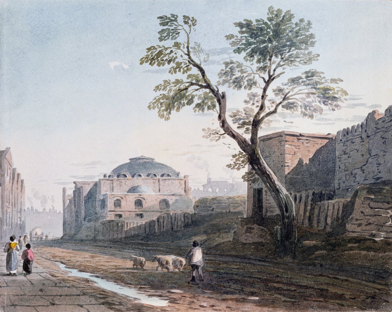 A skót templom és a londoni fal maradványai, 1818 alkotó: John Varley