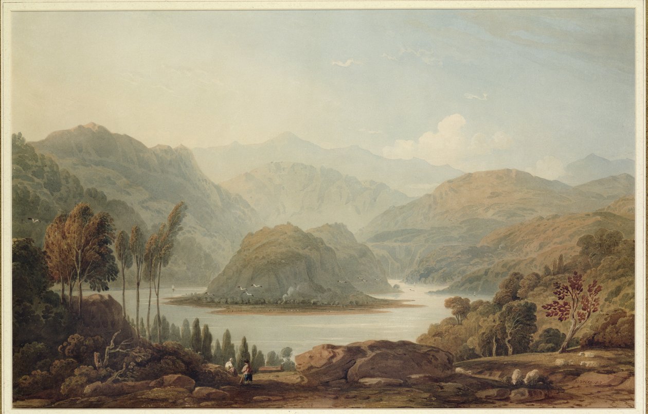 Kilátás a Mondego folyóra, Spanyolország, 1813 alkotó: John Varley