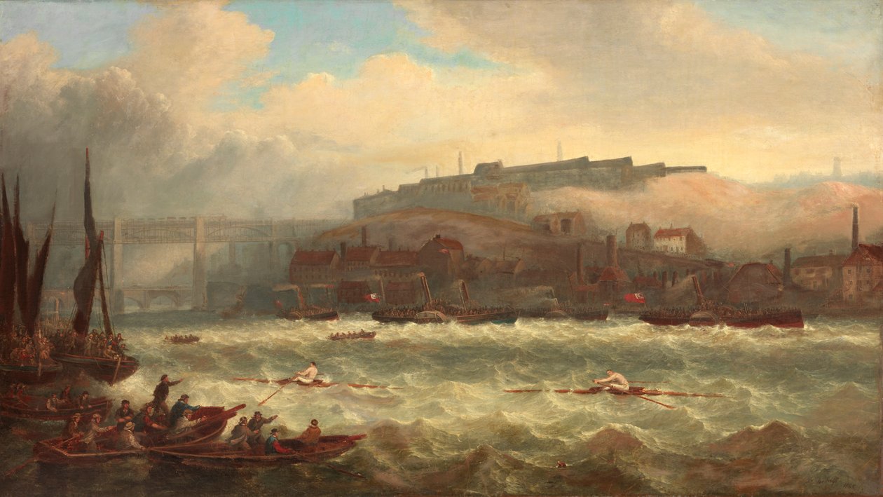 Cooper kontra Chambers, Verseny a Tyne-on, 1865 alkotó: John Warkup Swift