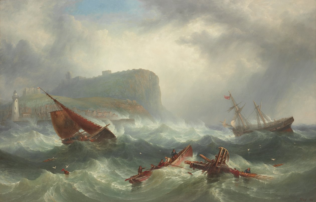 Hajótörés Scarborough-nál, 1863 alkotó: John Warkup Swift