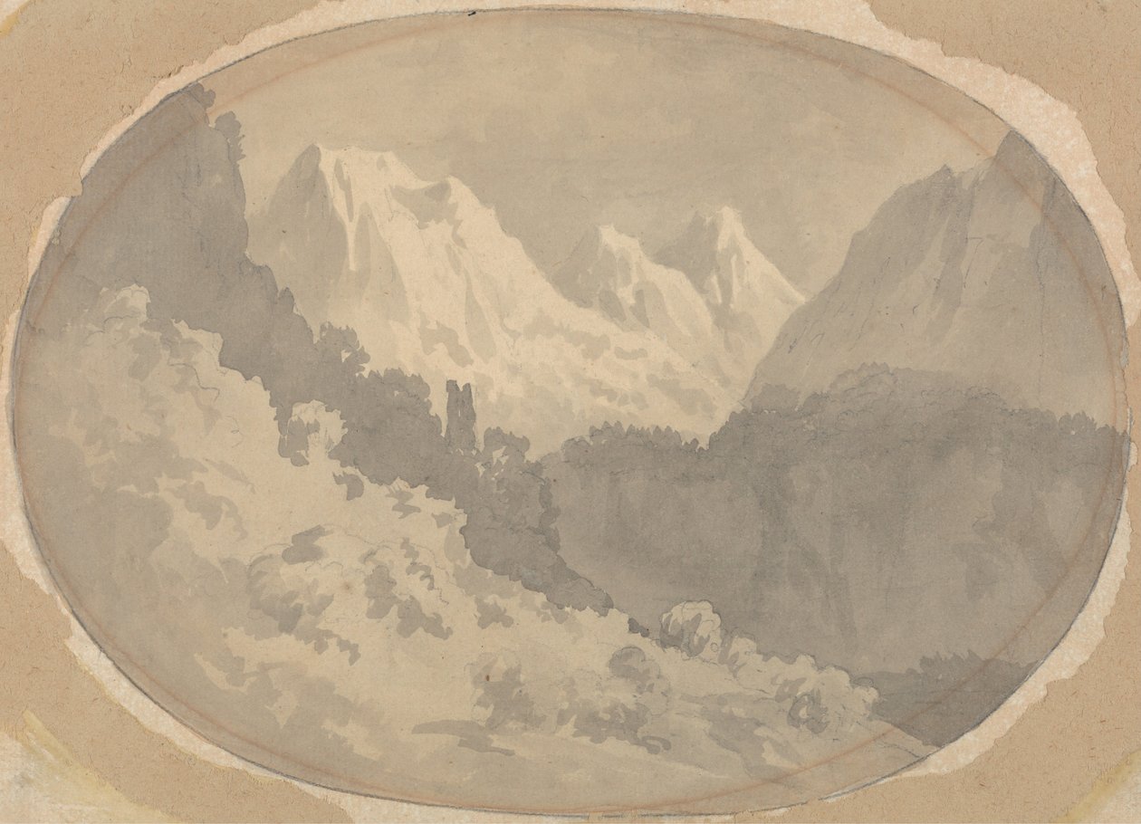 Alpesi jelenet alkotó: John Warwick Smith