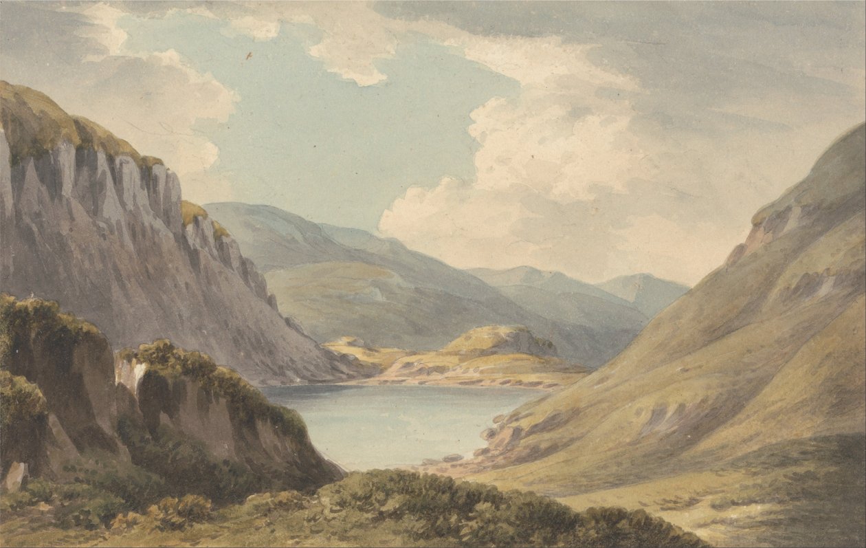 Llyn Geirionn, nem messze Trefriew -tól, a Conway folyón, Carnarvonshire -ben alkotó: John Warwick Smith