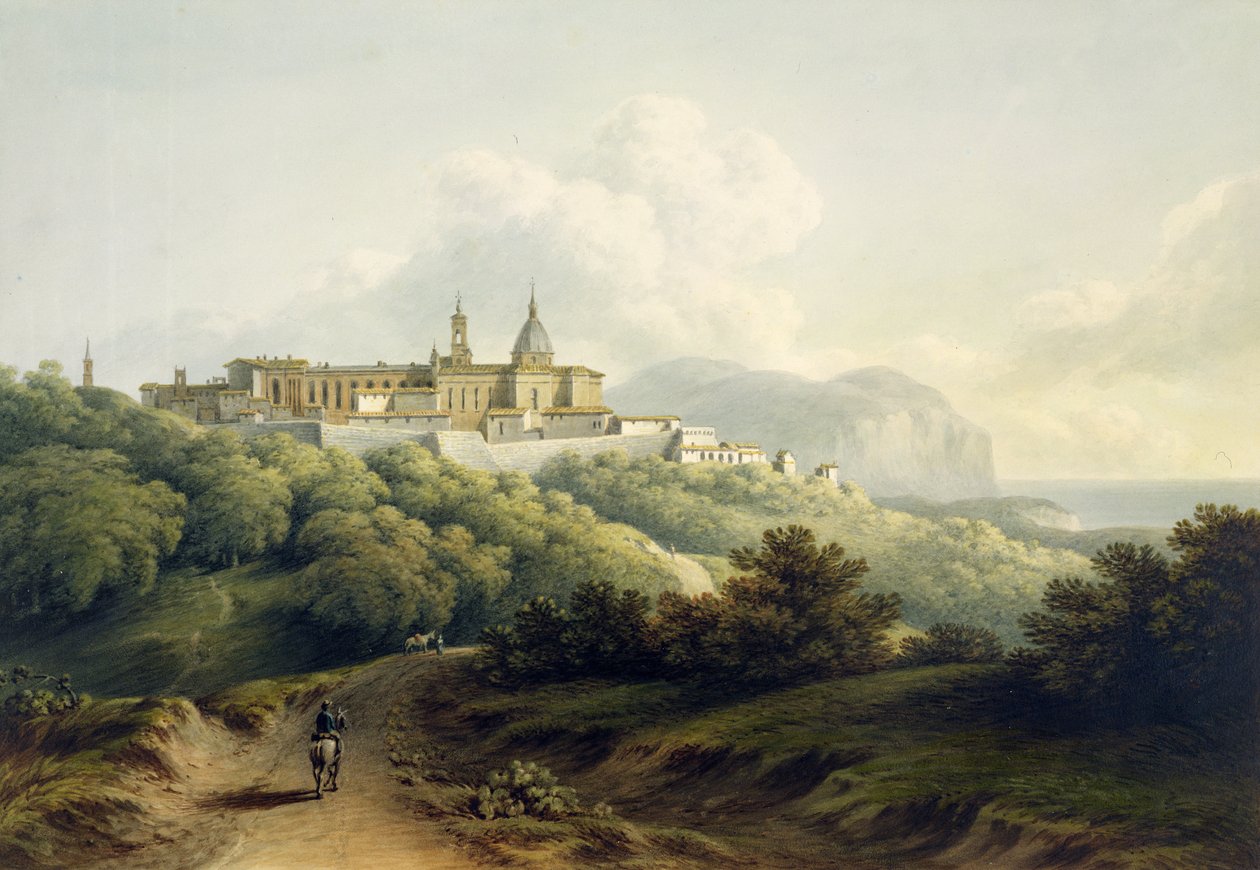 2289. sz. Szent Ház temploma, Loreto, 1806 (wc és ceruza papíron) alkotó: John Warwick Smith