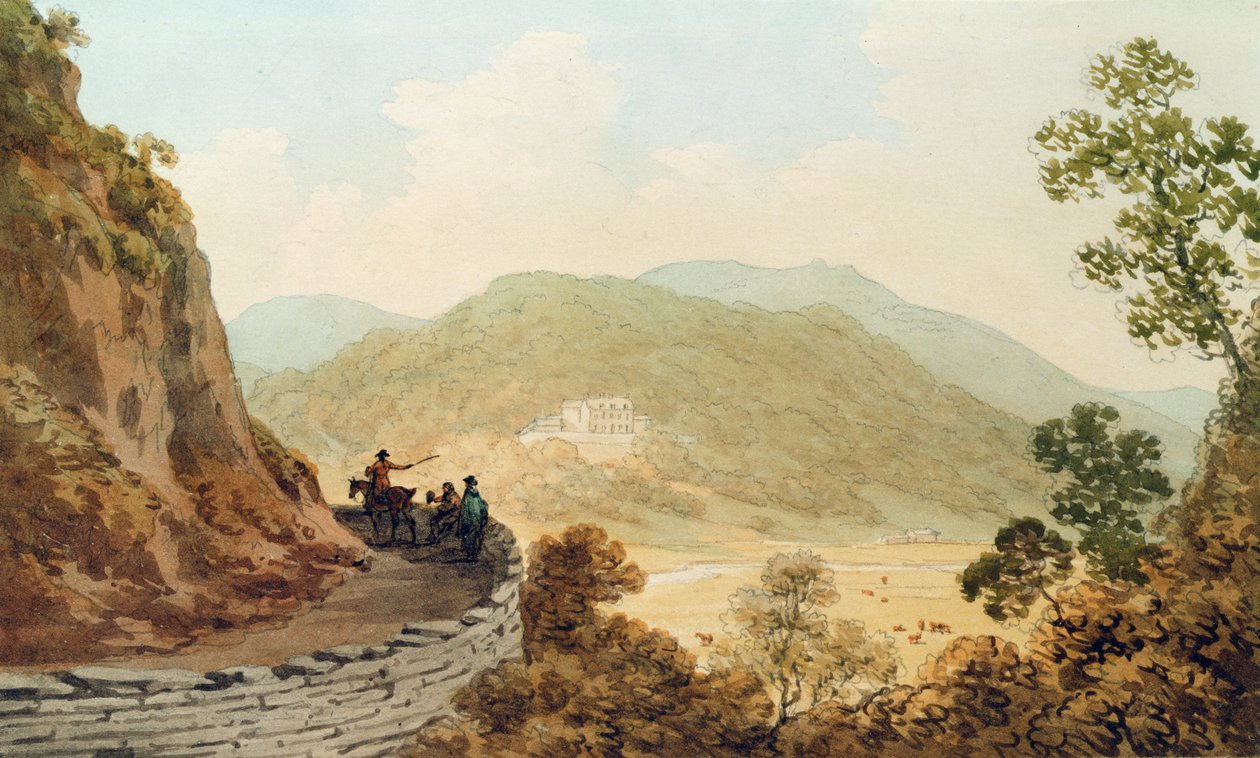 Tan y Bwlch, 1793 (toll és tinta WC-vel papíron) alkotó: John Warwick Smith