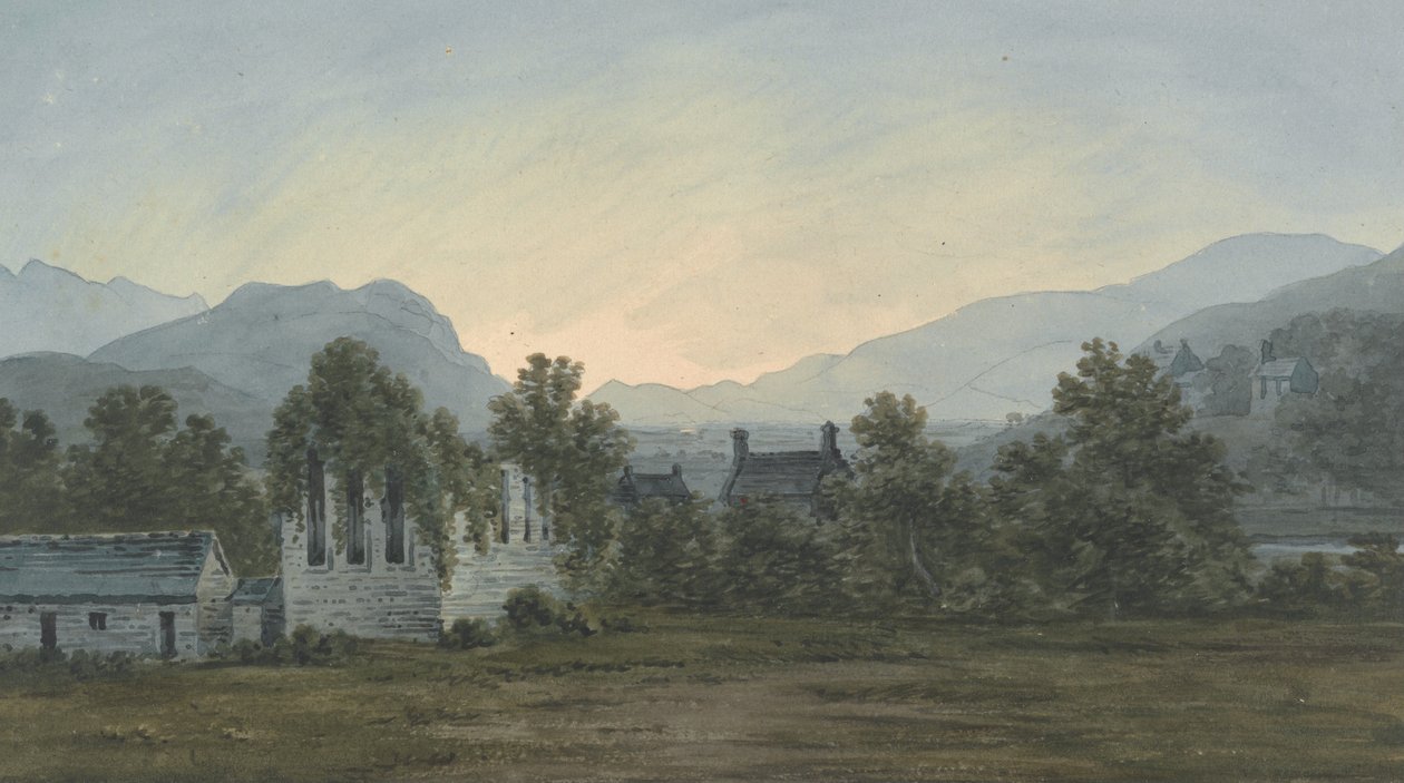A Cymmer -apátság romjai a Maw folyón alkotó: John Warwick Smith