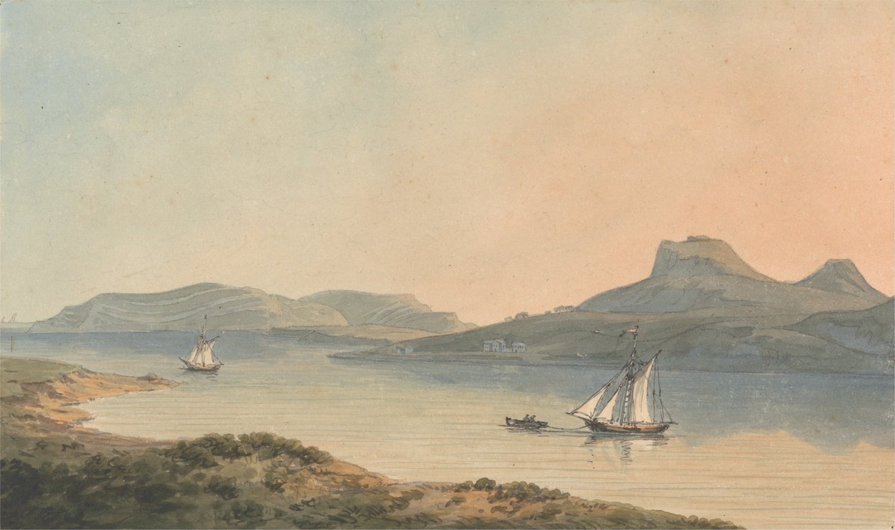 Kilátás a Diganwy korai várra alkotó: John Warwick Smith