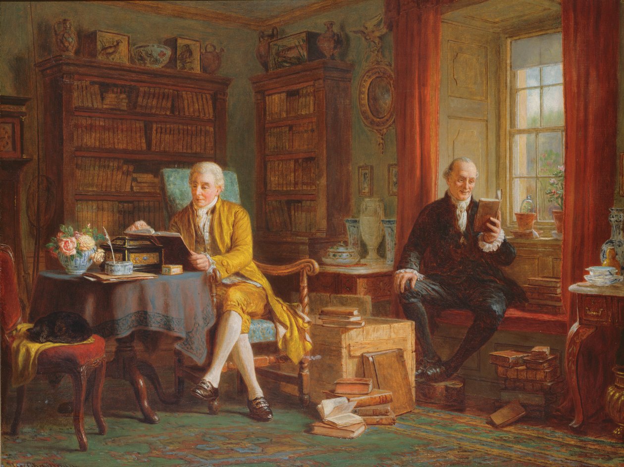 A könyvtárban alkotó: John Watkins Chapman