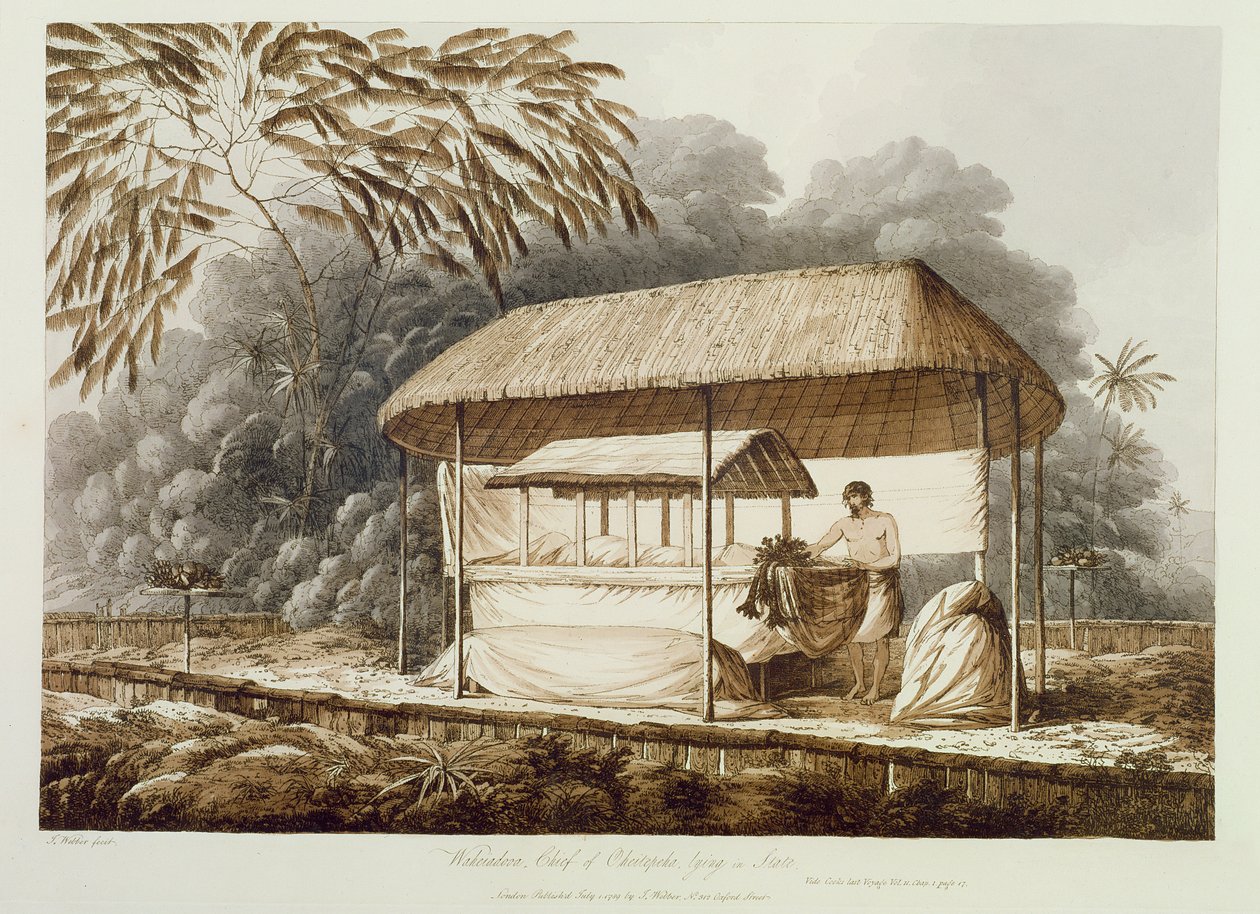 Waheiadooa, Oheitepeha főnöke, fekvő államban, a „Views in the South Seas”, pub. 1789 alkotó: John Webber