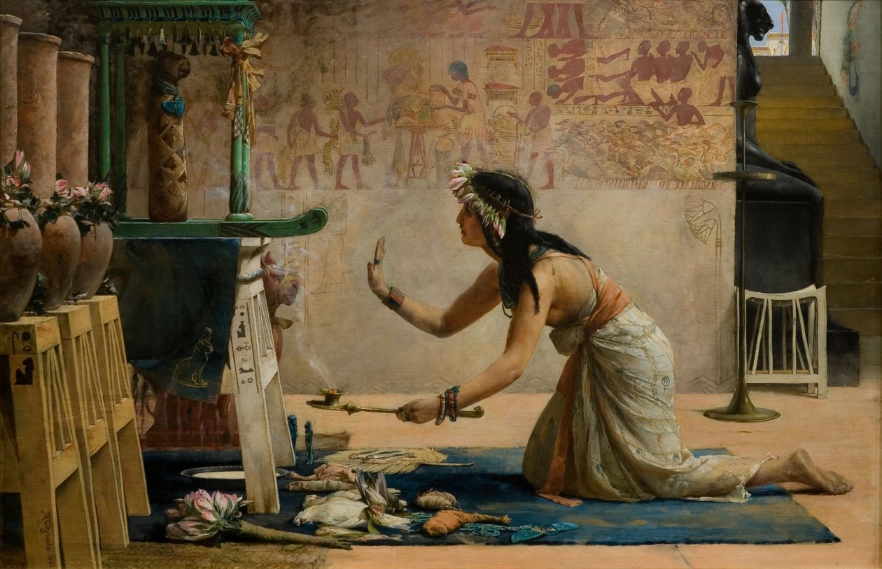Egy egyiptomi macska obsequiei alkotó: John Weguelin