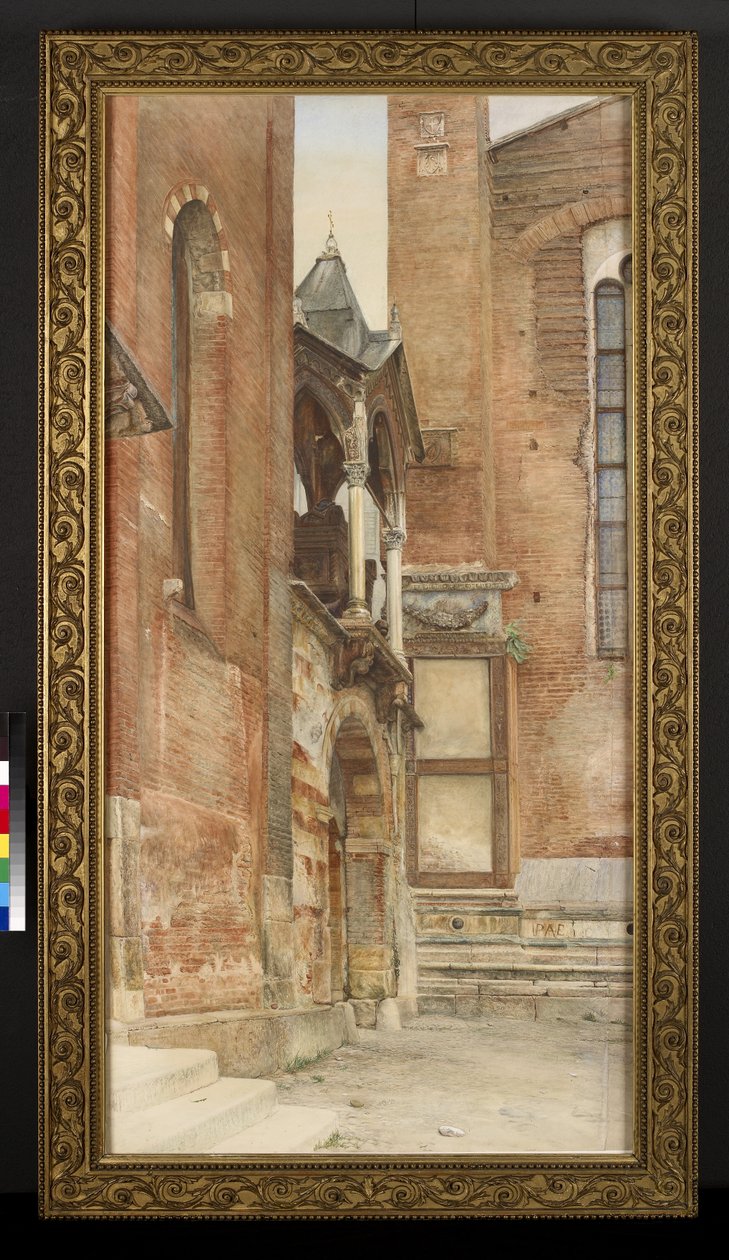 Castelbarco sírja, Verona, Olaszország, 1869. május-augusztus (akvarell és testfesték grafit felett, papíron) alkotó: John Wharlton Bunney