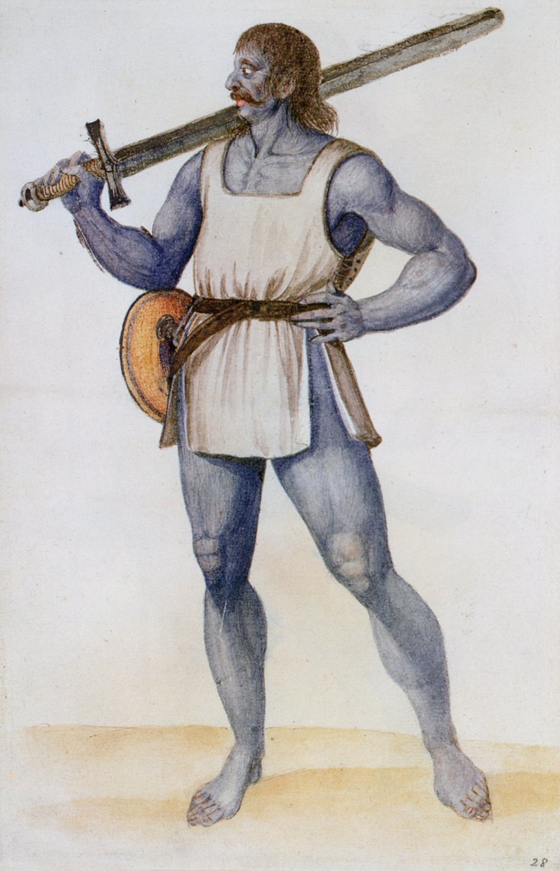 Ókori brit ember (litográfia) alkotó: John White