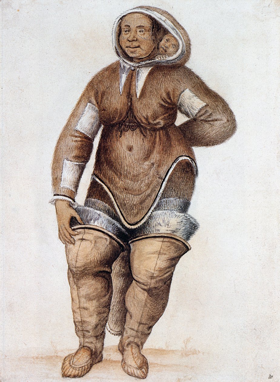 Eszkimó (inuit) nő és baba alkotó: John White