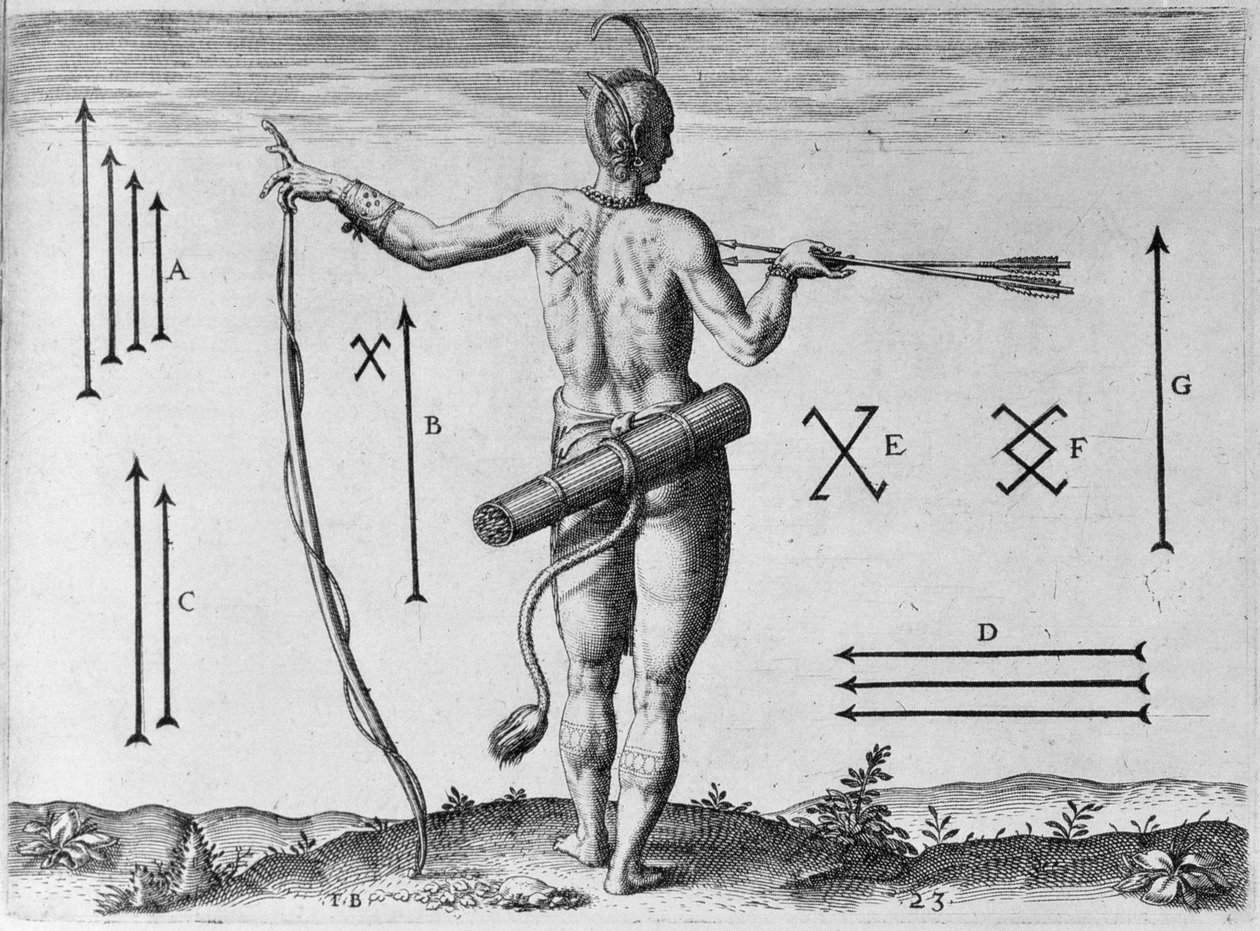 Indiai jelek, metszett Theodor de Bry (1528-1598) alkotó: John White