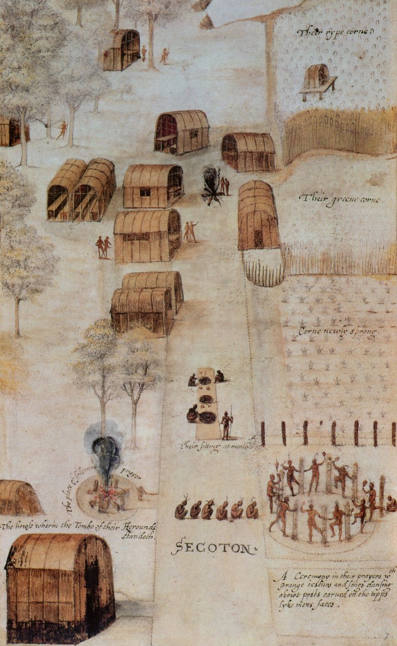 Indiai Secoton falu alkotó: John White