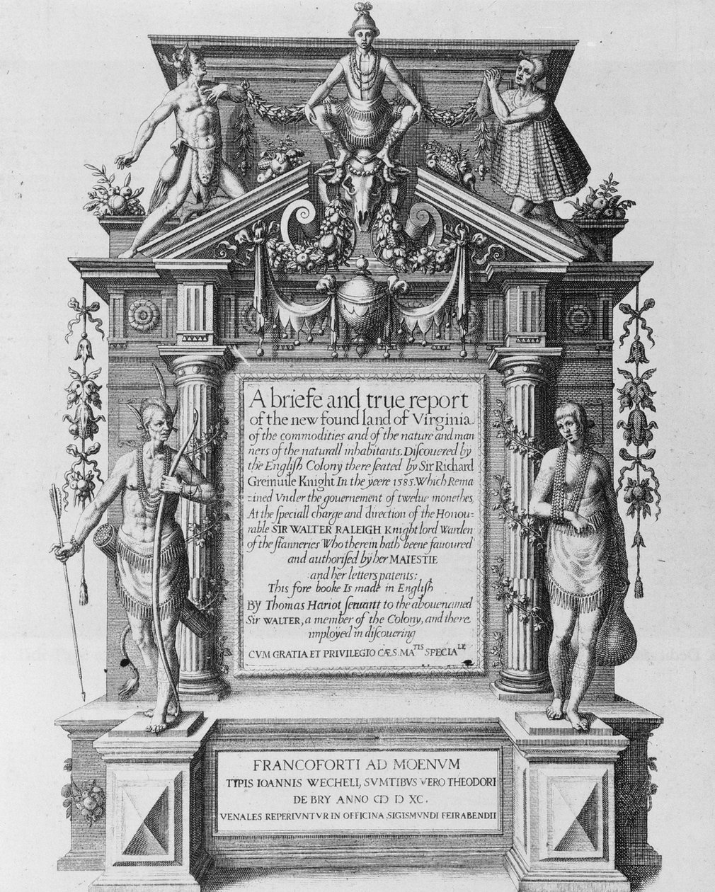 A Theodor de Bry (1528-1598) által metszett „Rövid és igaz jelentés az új Virginia földjéről” főcímlapja alkotó: John White