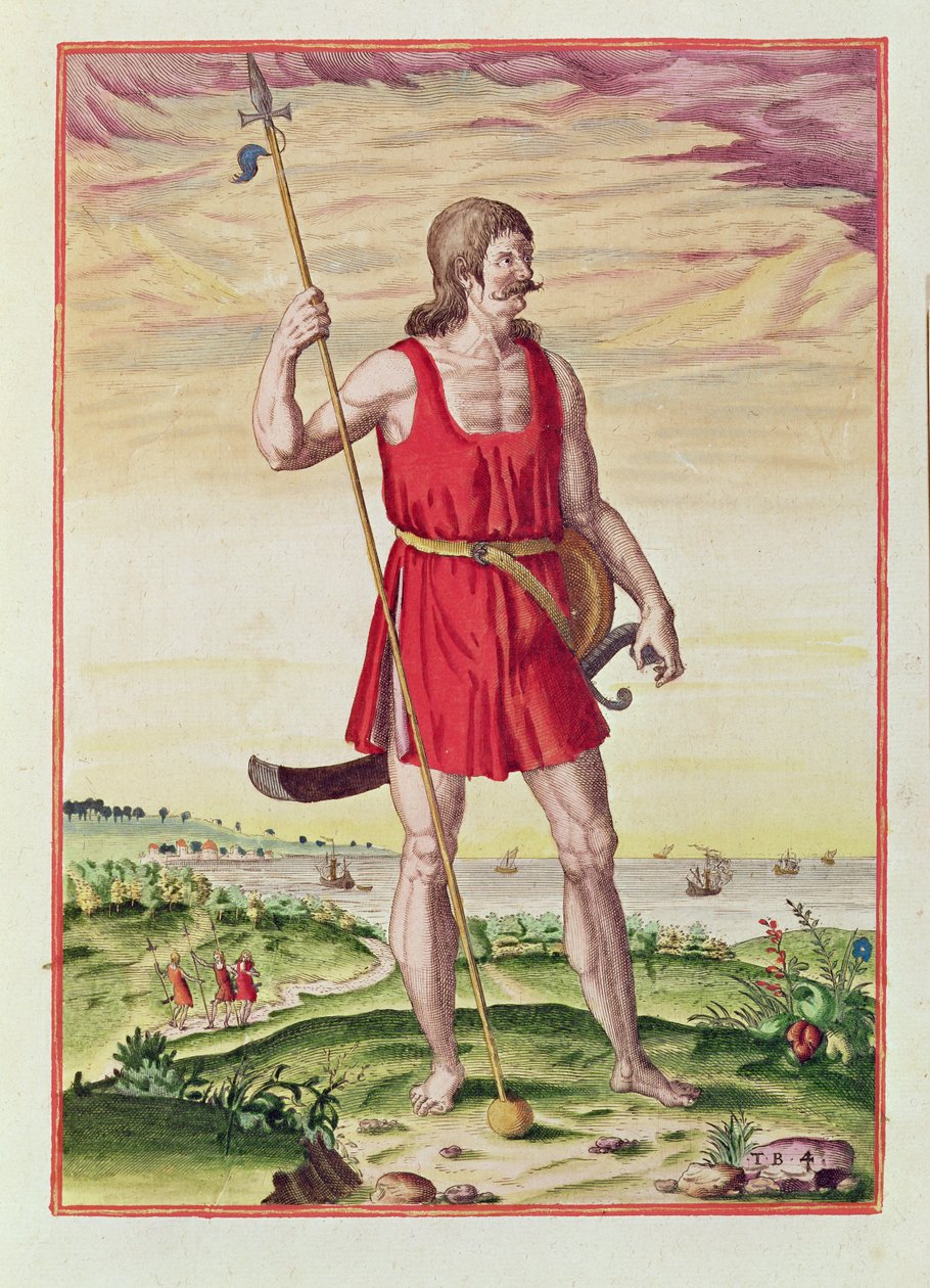 Ember a piktek egyik szomszédos törzséből, az "Admiranda Narratio..."-ból, Theodore de Bry (1528-98) metszete 1585-88. alkotó: John White
