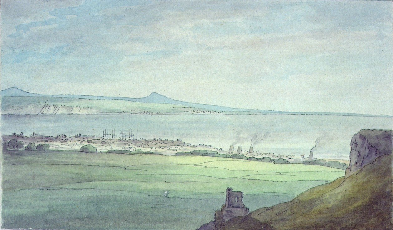Leith, Kirkaldyval Fifeshire partján (akvarell) alkotó: John White Abbott