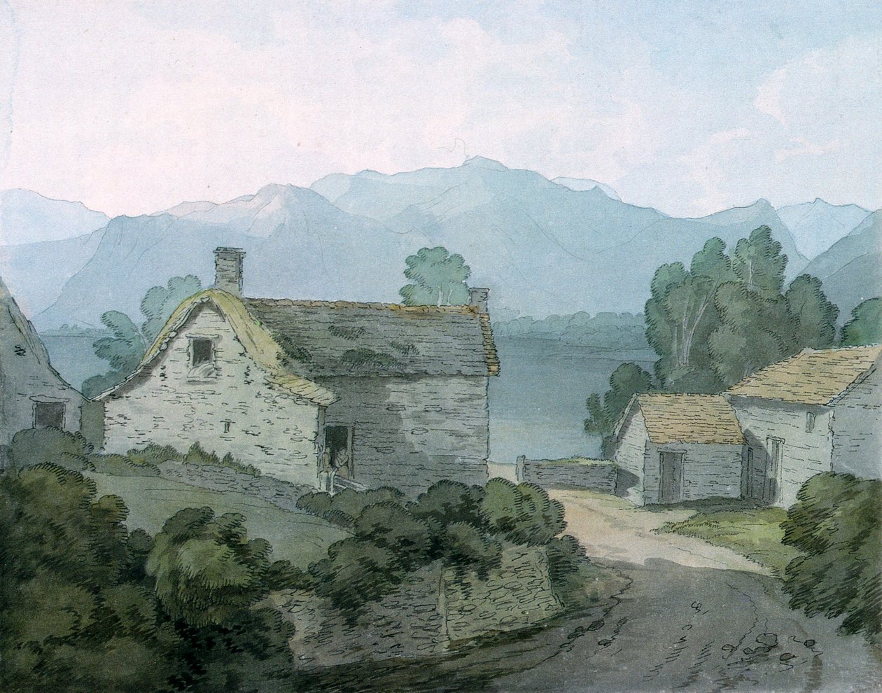 Ullswaterben, Cumberlandban, 1791 alkotó: John White Abbott