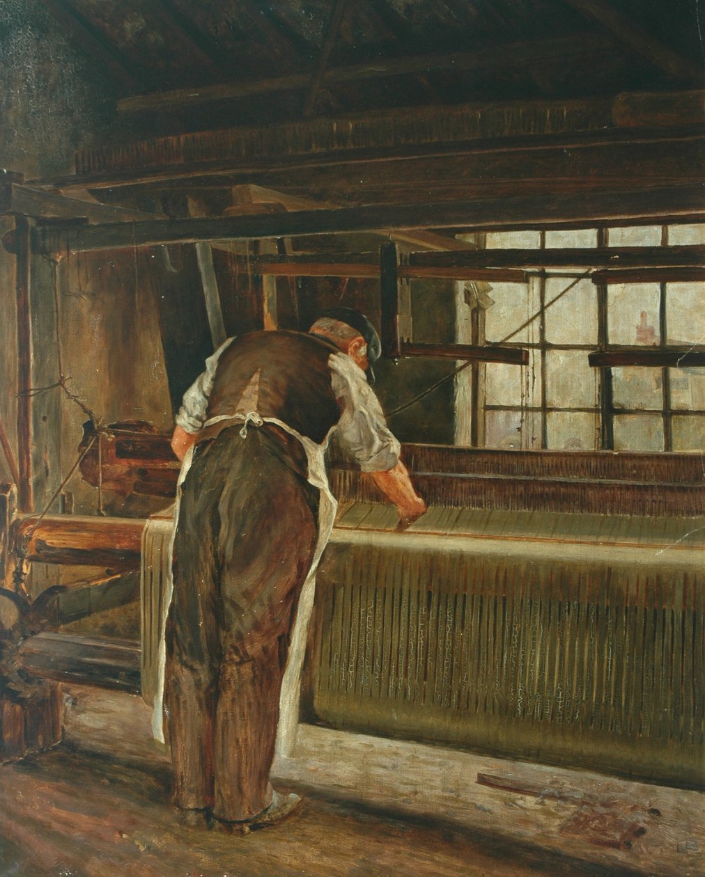 Szövés a szövőszékeken alkotó: John William Brooke