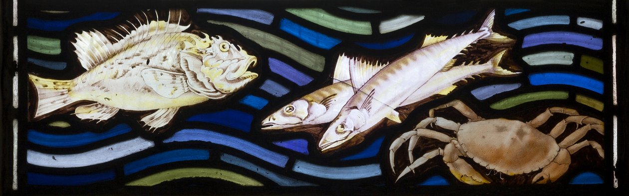 Fish & Crabs, Te Deum, East Window, 1888 körül alkotó: John William Brown