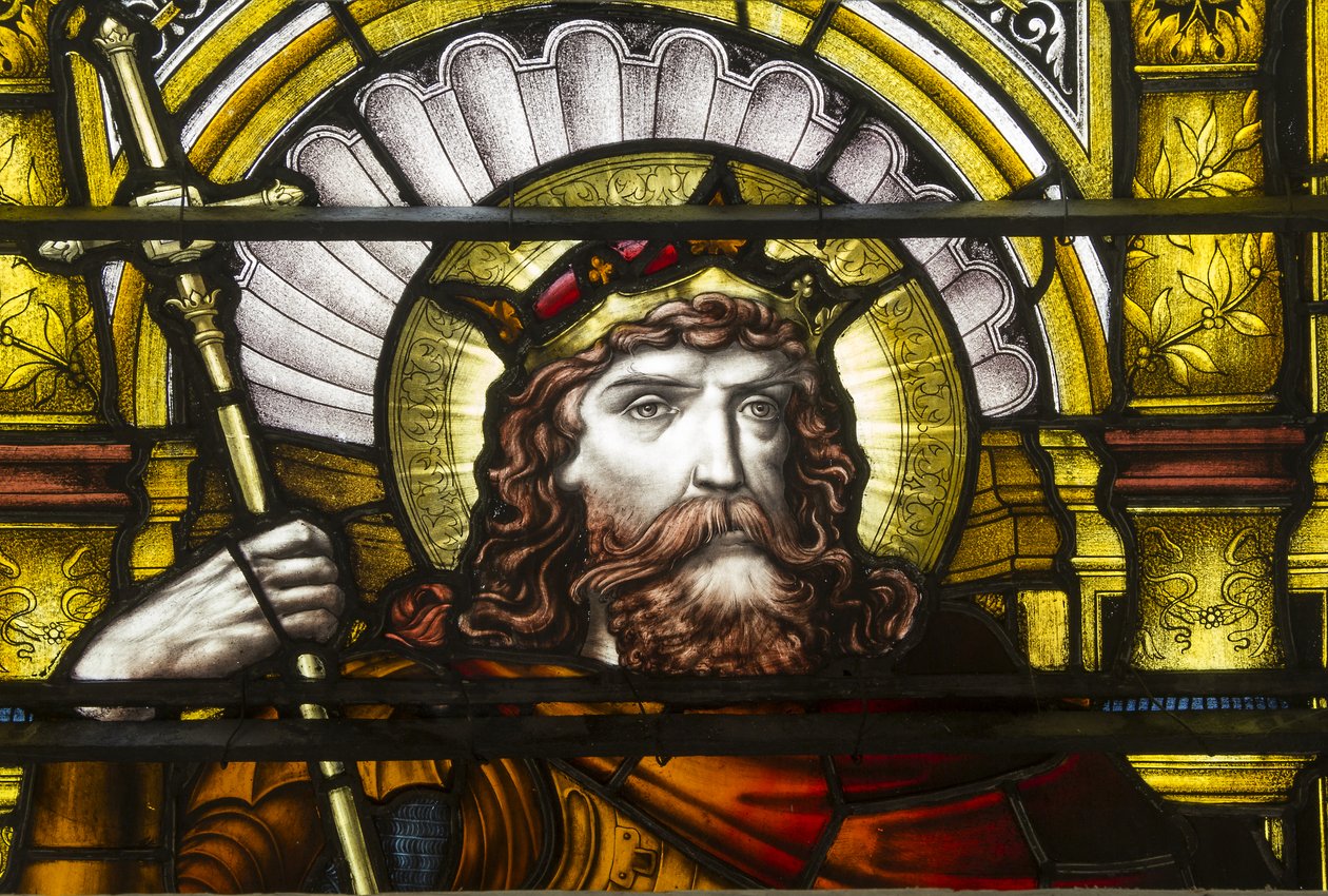 Oxford, Trinity College, James Powell & Sons, John William Brown (1842-1928), St Oswald, 1885 alkotó: John William Brown