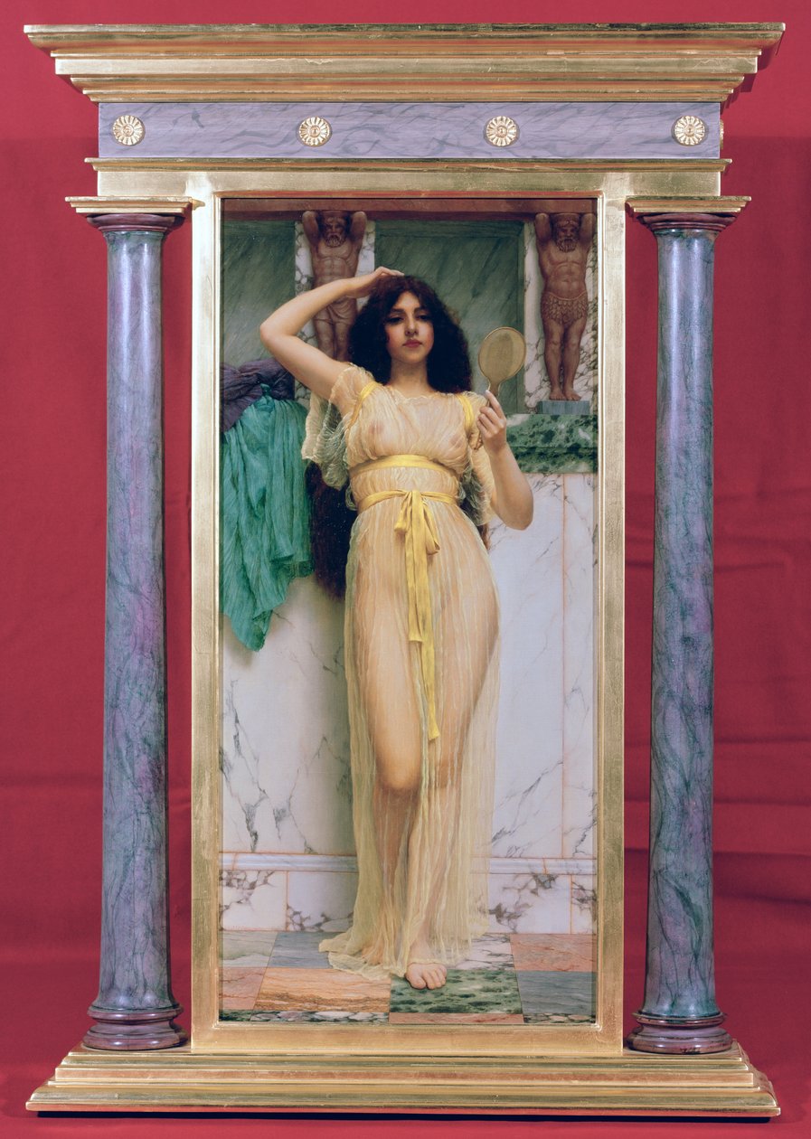 Lány tükörrel, 1892 alkotó: John William Godward