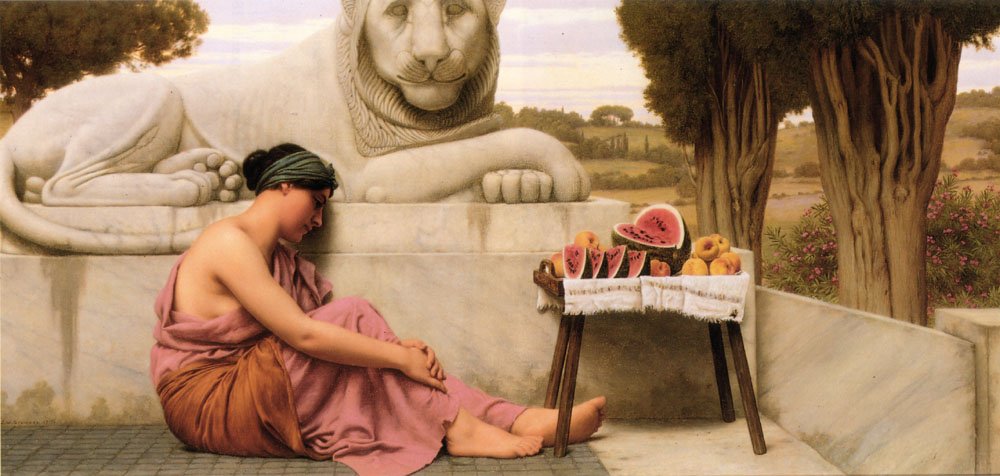A gyümölcsárus alkotó: John William Godward