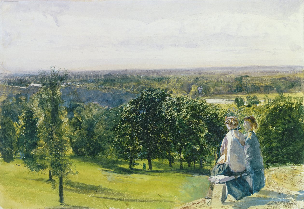 Richmond Parkban, 1869 körül (wc gouache papíron) alkotó: John William Inchbold