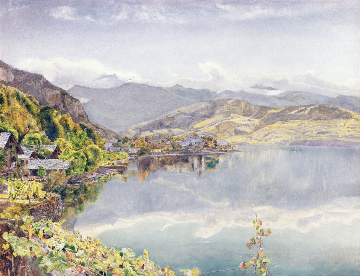 A Luzerni-tó, a távolban a Pilatus-hegy, 1857 alkotó: John William Inchbold