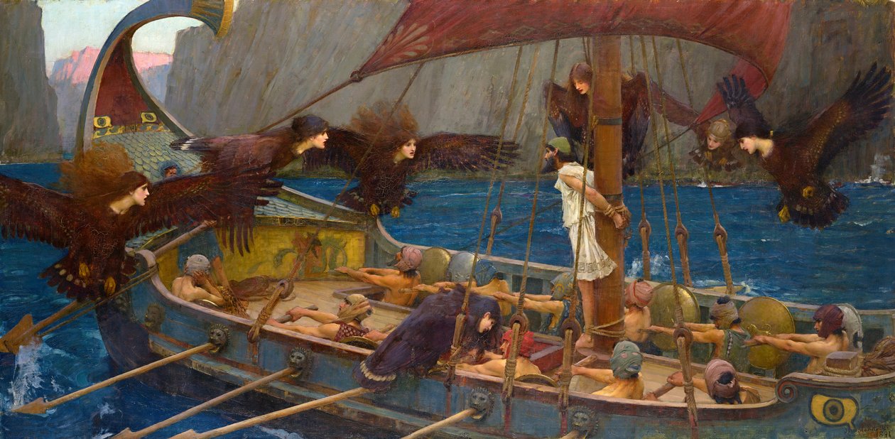 Ulysses és a szirénák alkotó: John William Waterhouse