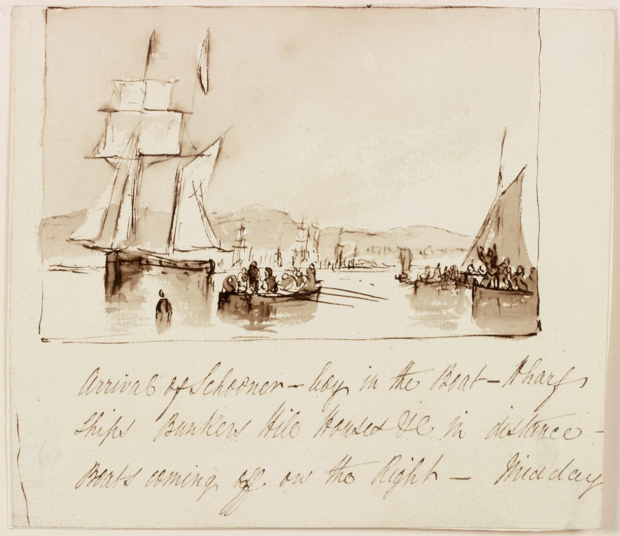 Kompozíciós tanulmány egy tengeri tájhoz (tus (mosás) és toll és tinta, papír) alkotó: John Wilson Carmichael