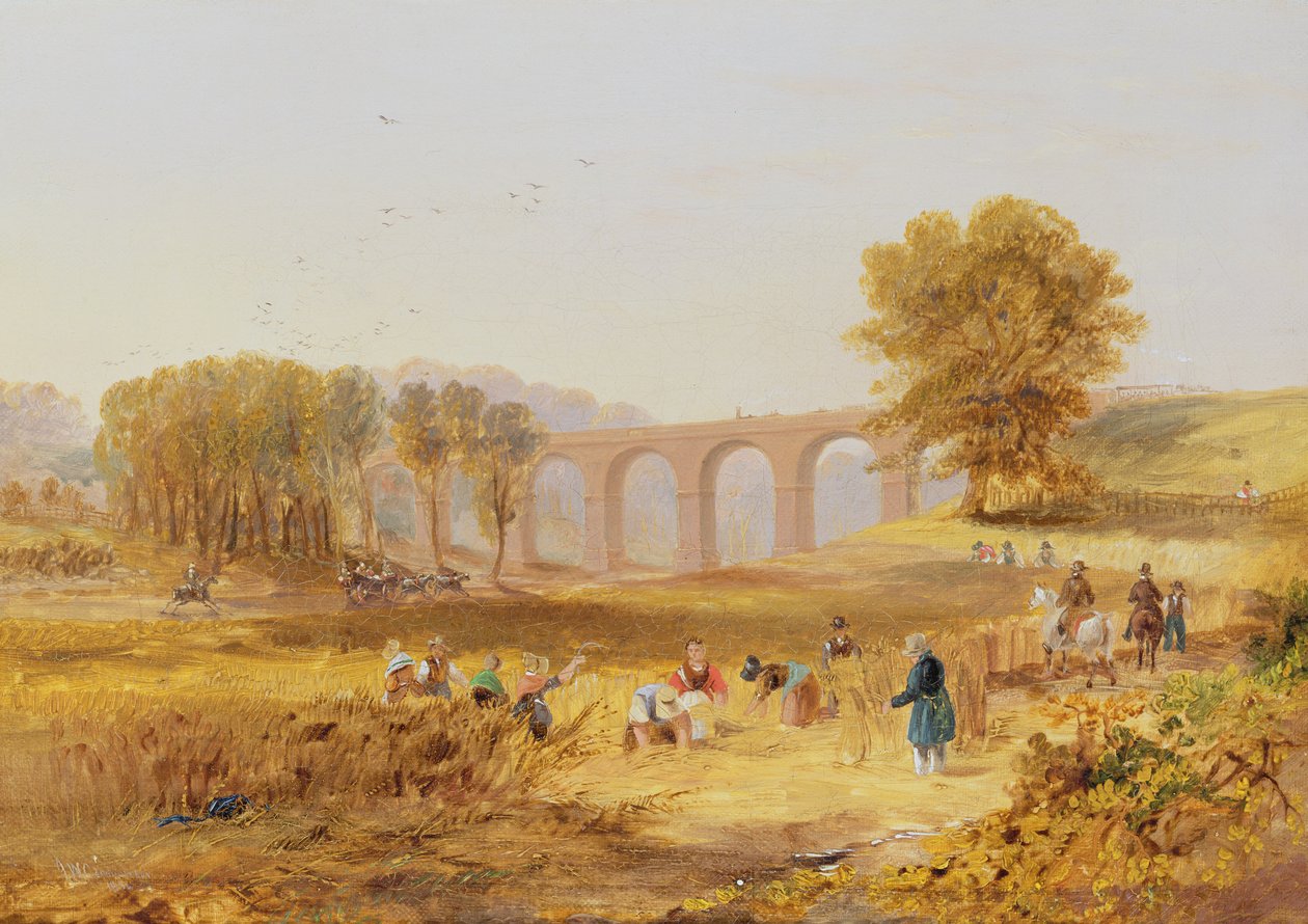 Corby viadukt, Newcastle és Carlisle vasútvonal, 1836 alkotó: John Wilson Carmichael