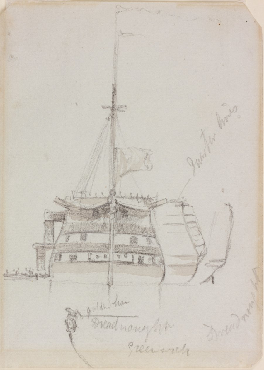 Dreadnought (tinta (barna) és ceruza papíron) alkotó: John Wilson Carmichael