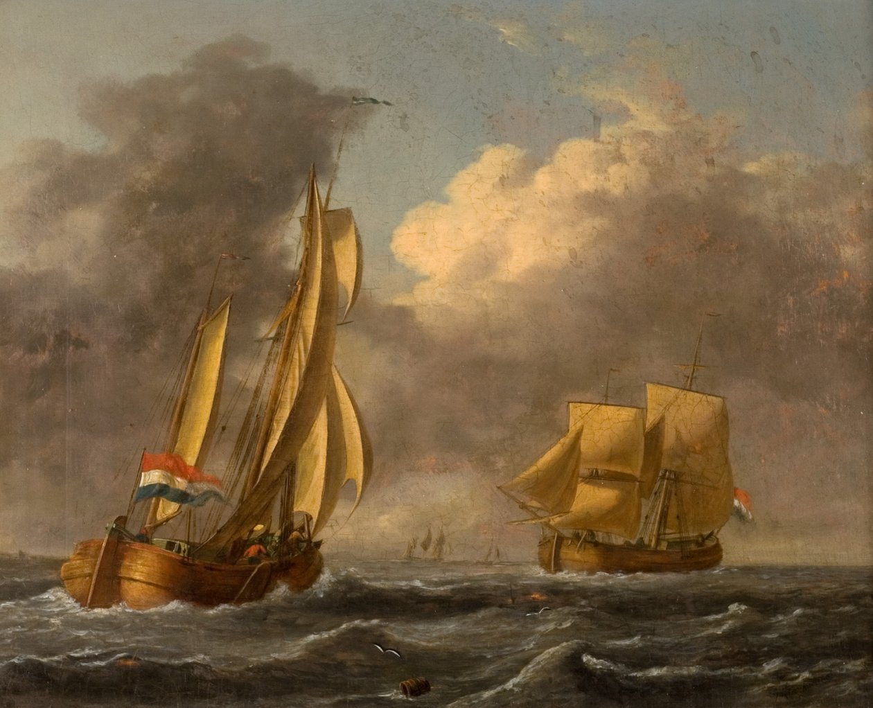 Holland galliotok a partokon alkotó: John Wilson Carmichael