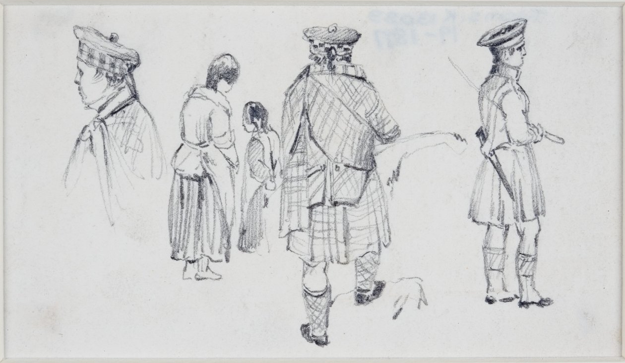 Öt figura skót ruhában alkotó: John Wilson Carmichael