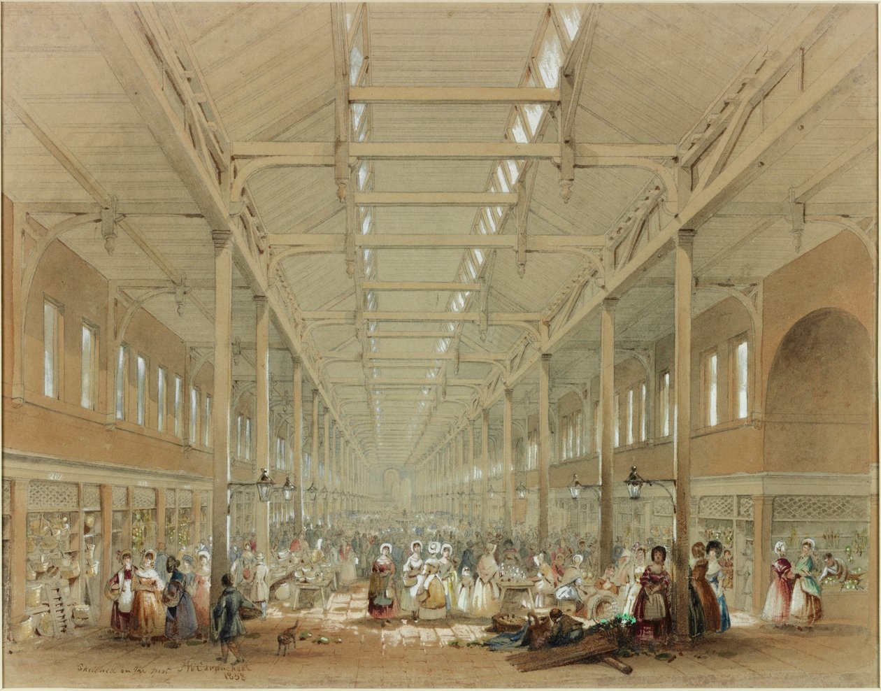 Grainger Market belseje (testszín) alkotó: John Wilson Carmichael