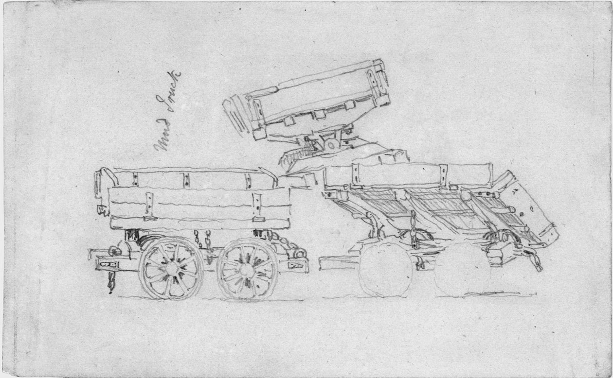 Mud Trucks (ceruza, papír (szürke)) alkotó: John Wilson Carmichael