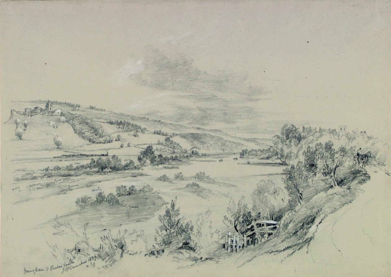 Ovingham és Prudhoe kastély, 1837 alkotó: John Wilson Carmichael