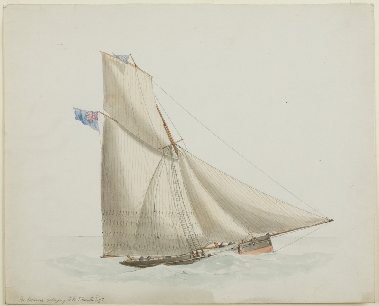 Hajóportré - The Marina (ceruza és akvarell, papír) alkotó: John Wilson Carmichael