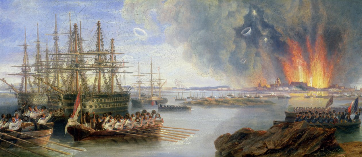 Sebastopol bombázása, 1858 alkotó: John Wilson Carmichael