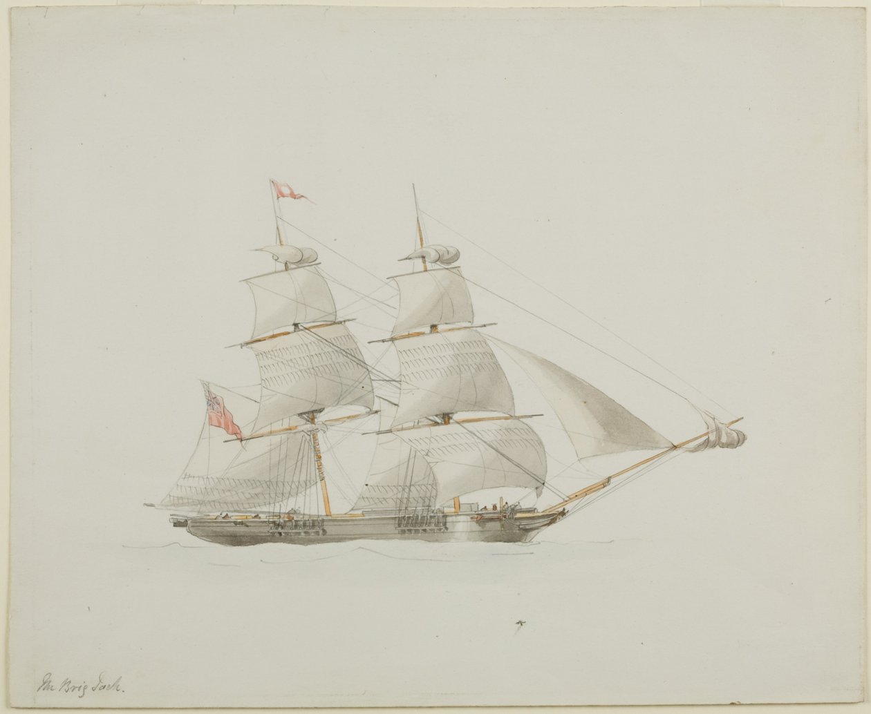 The Brig Jack (ceruza és akvarell papíron) alkotó: John Wilson Carmichael