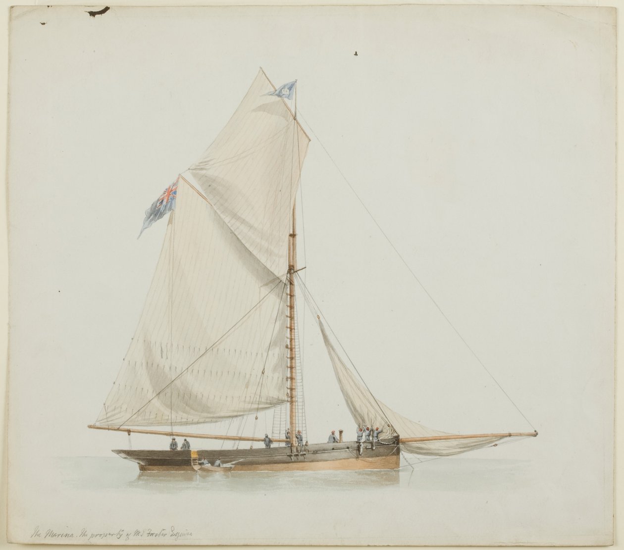 A Marina (ceruza és akvarell papíron) alkotó: John Wilson Carmichael