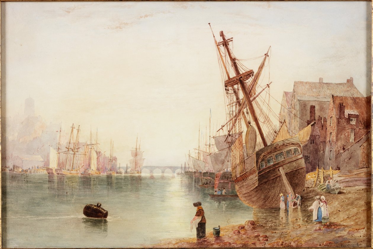 The Tyne 1828 (akvarell, papír) alkotó: John Wilson Carmichael