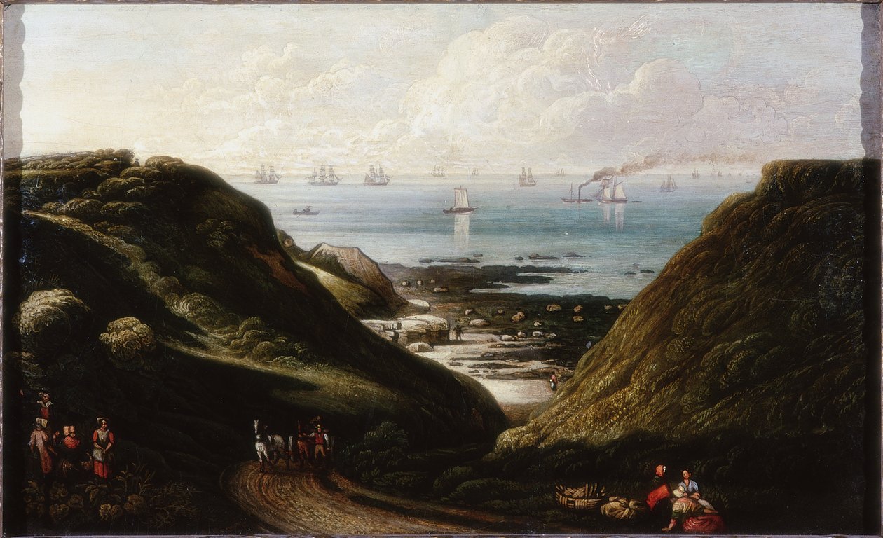 Coast Scene (olaj és ceruza a fedélzeten) alkotó: John Wilson Ewbank