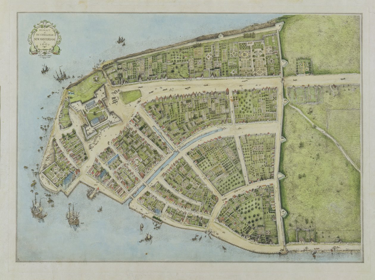 A Castello-terv újratervezete, Új-Amszterdam 1660-ban, 1916-ban alkotó: John Wolcott Adams