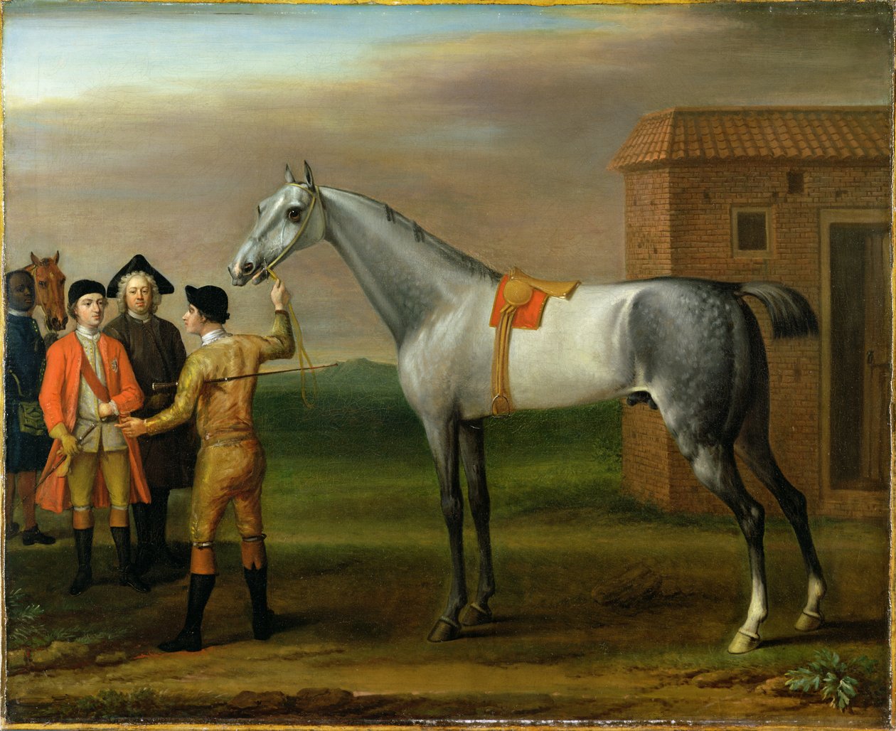Lamprey tulajdonosával, Sir William Morgannel a Newmarketben, 1723 alkotó: John Wootton