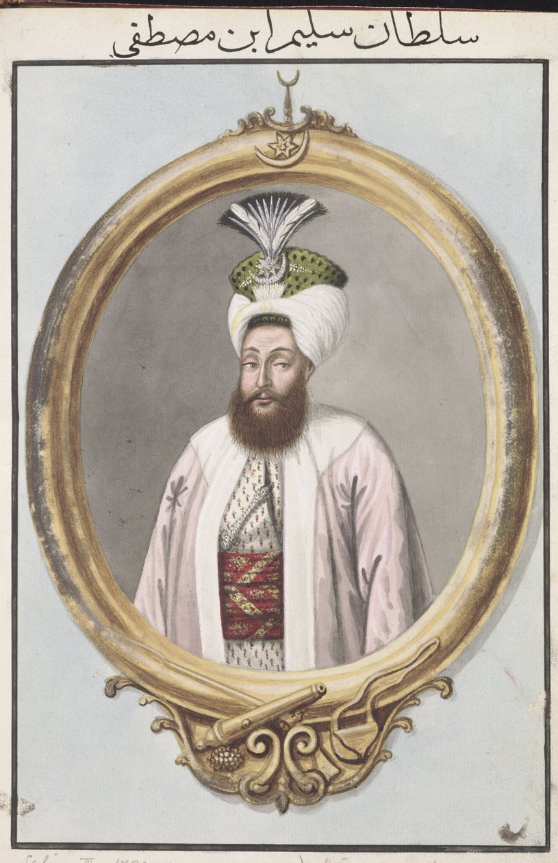 III. Szelim (1761-1808) szultán 1789-1807, a „Törökország császárainak portréi sorozatából”, 1808 alkotó: John Young