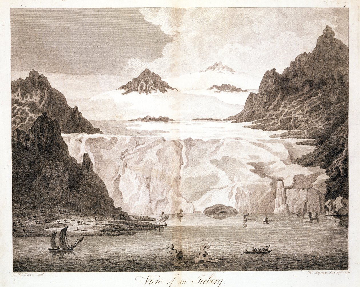 Egy jéghegy látképe az Őfelsége parancsára az Északi-sark felé tett utazásból, 1774 alkotó: John the Younger Cleveley