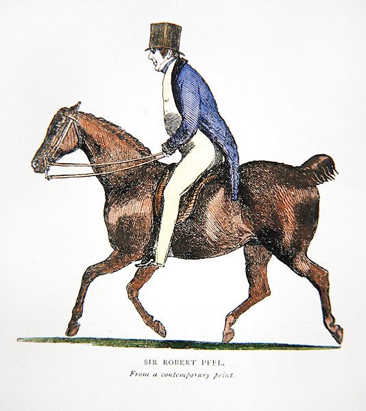 Sir Robert Peel, korabeli nyomtatásból (színes litográfia) alkotó: John  Doyle