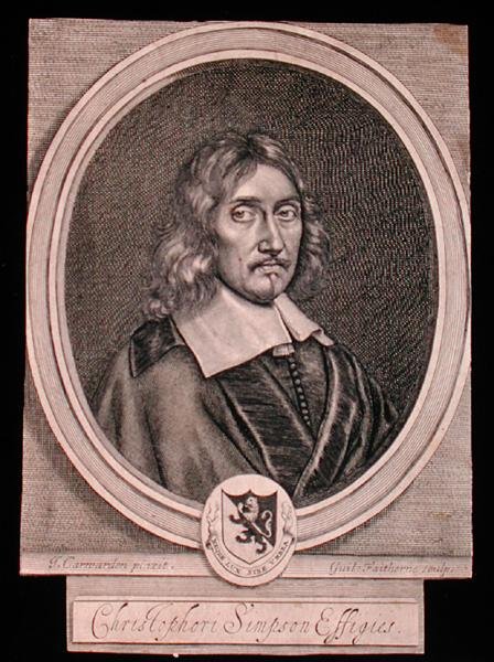 Christopher Simpson portréja (1605-69 körül) (metszet) alkotó: John (after) Carwarden